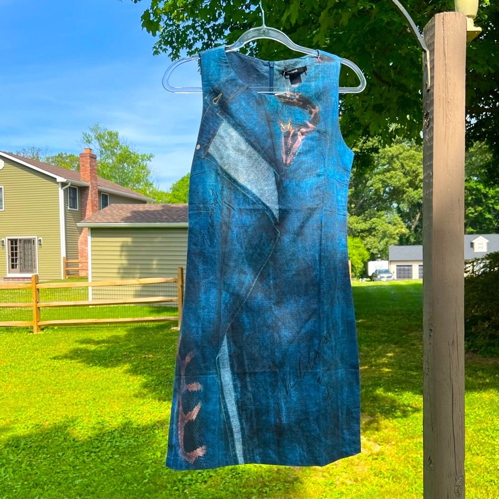 NWT $145 Desigual | Linen | Cotton | Lightweight Dress with Snake & Butterfly